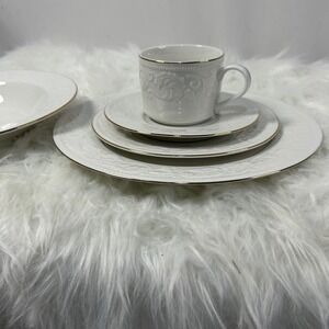 Farberware Calais 4173‎ Dinnerware Set Service for One Floral 22K Gold Trim